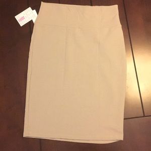Lularoe Cassie Tan Pencil Skirt